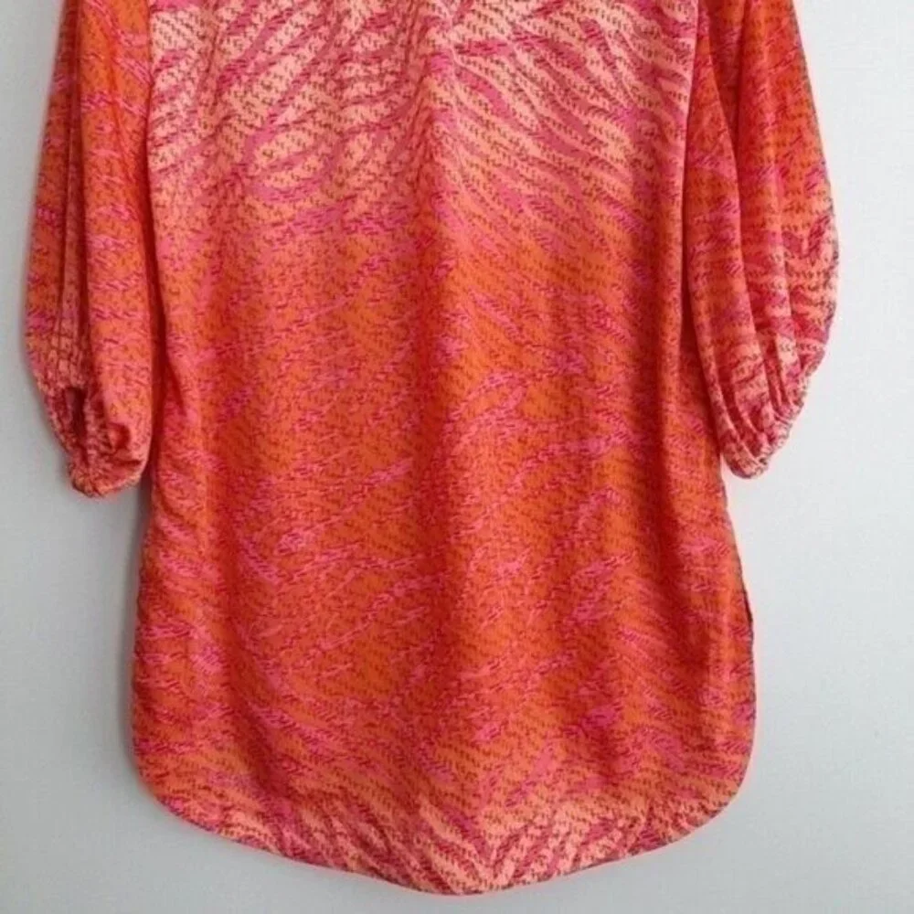 H&M Conscious Hot Pink Tassel Tunic Top Sz 4 - Picture 11 of 14
